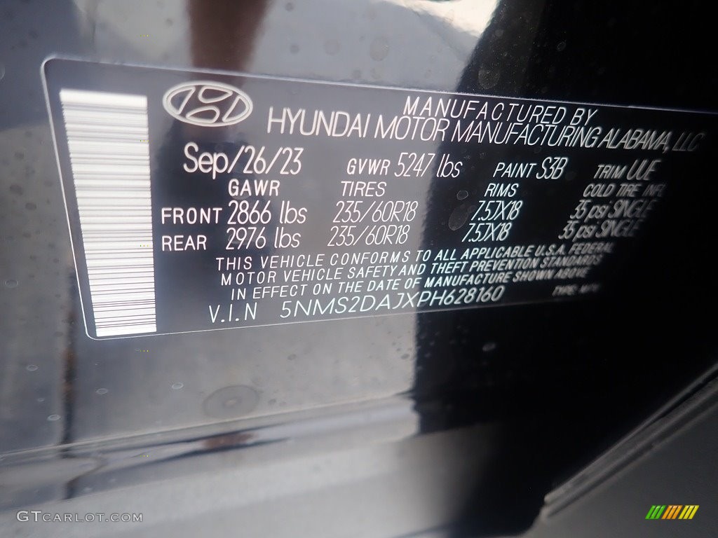 2023 Hyundai Santa Fe SEL AWD Color Code Photos