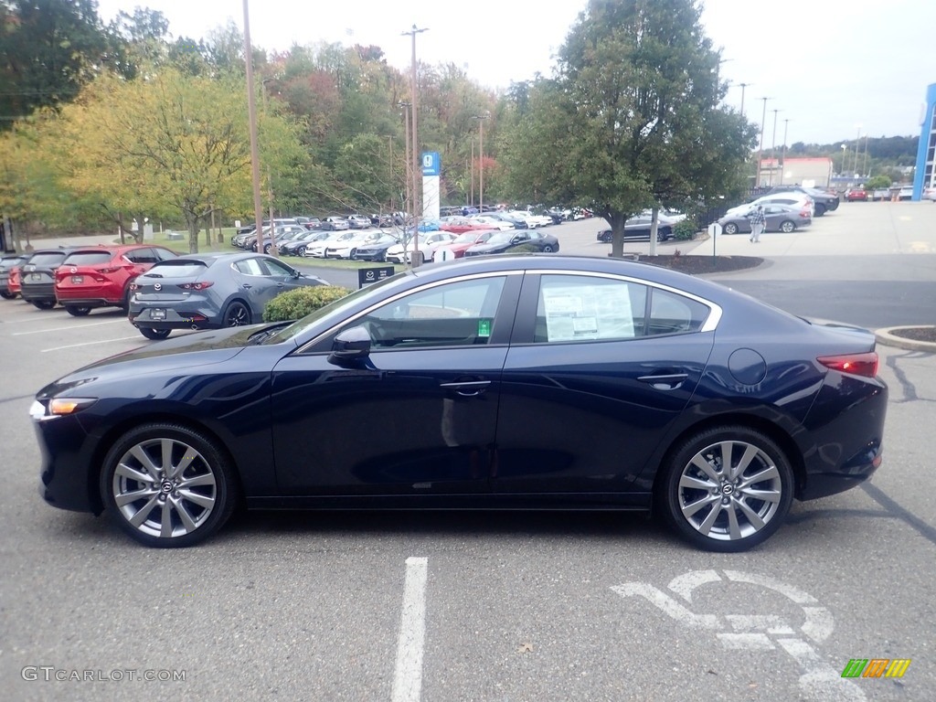 2023 Mazda3 2.5 S Preferred Sedan - Deep Crystal Blue Mica / Greige photo #5