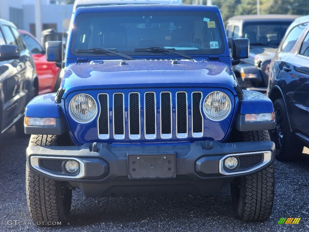 2020 Wrangler Unlimited Sahara 4x4 - Ocean Blue Metallic / Black photo #2