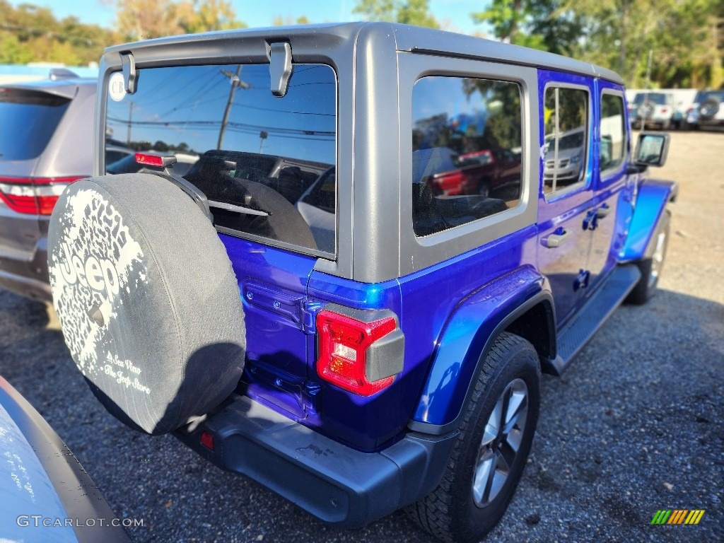 2020 Wrangler Unlimited Sahara 4x4 - Ocean Blue Metallic / Black photo #4