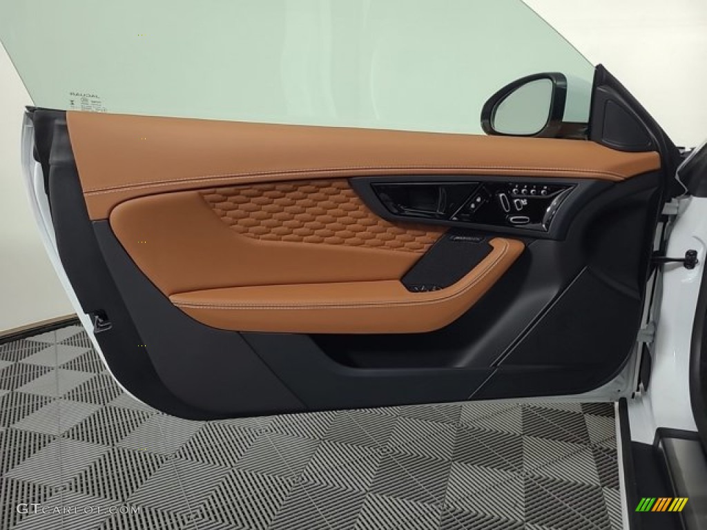 2024 Jaguar F-TYPE P450 75 AWD Coupe Tan w/Light Oyster Stitching Door Panel Photo #146653564