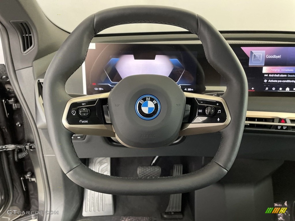 2024 BMW iX xDrive50 Mocha Steering Wheel Photo #146654898