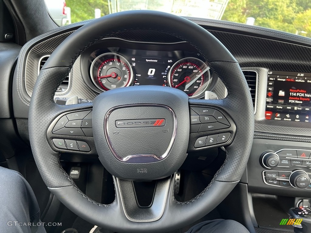 2023 Dodge Charger Scat Pack Plus Super Bee Special Edition Black Steering Wheel Photo #146656451