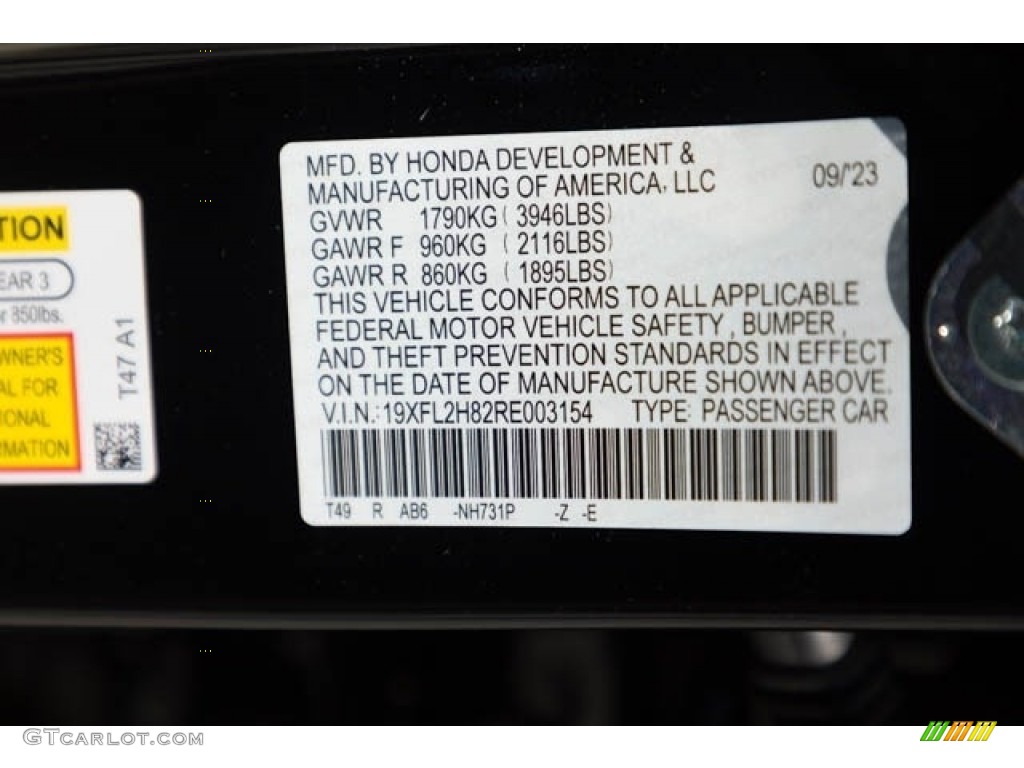 2024 Honda Civic Sport Hatchback Color Code Photos