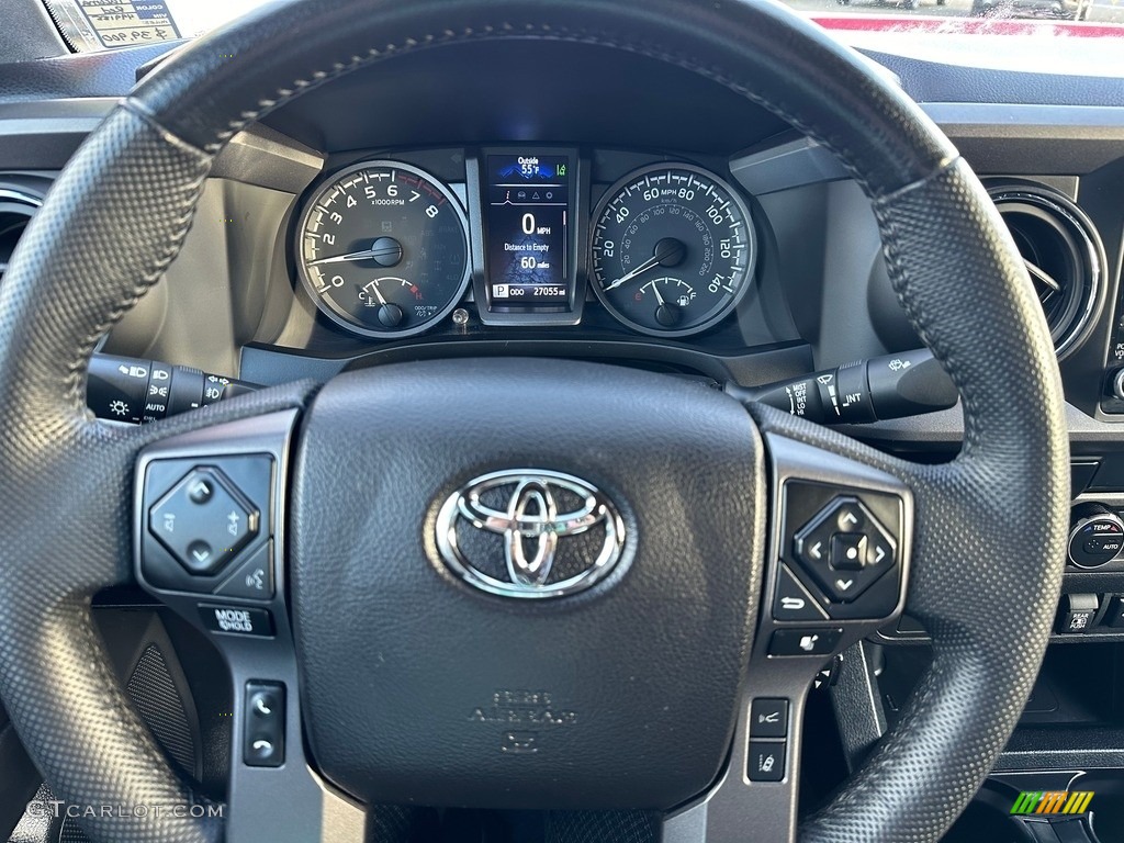 2022 Toyota Tacoma TRD Off Road Double Cab 4x4 Cement/Black Steering Wheel Photo #146657202