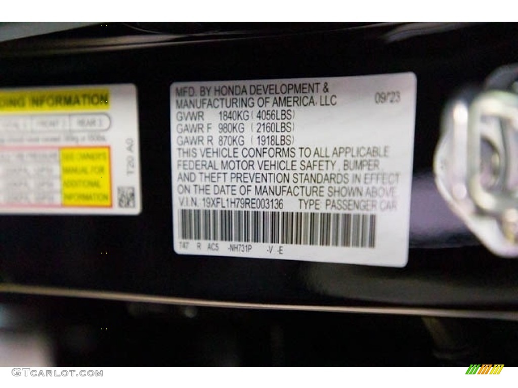 2024 Civic EX-L Hatchback - Crystal Black Pearl / Black photo #38