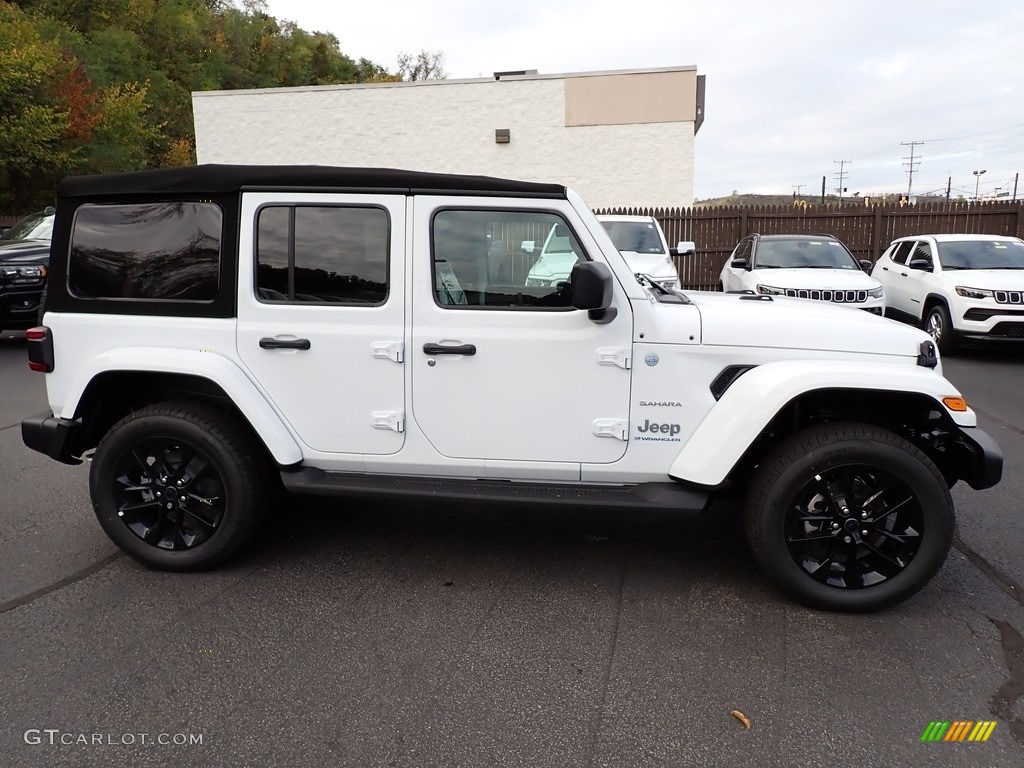 Bright White 2024 Jeep Wrangler 4-Door Sahara 4xe Hybrid Exterior Photo #146658113