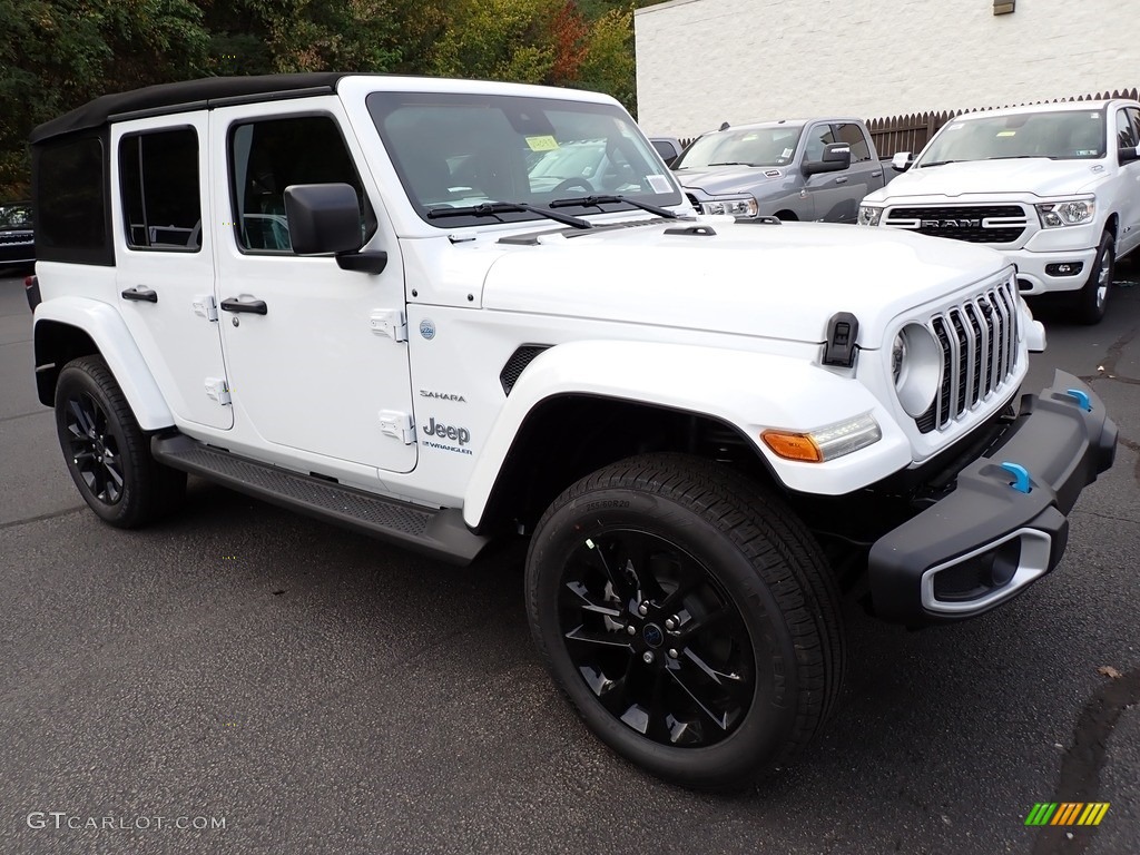 Bright White 2024 Jeep Wrangler 4-Door Sahara 4xe Hybrid Exterior Photo #146658137