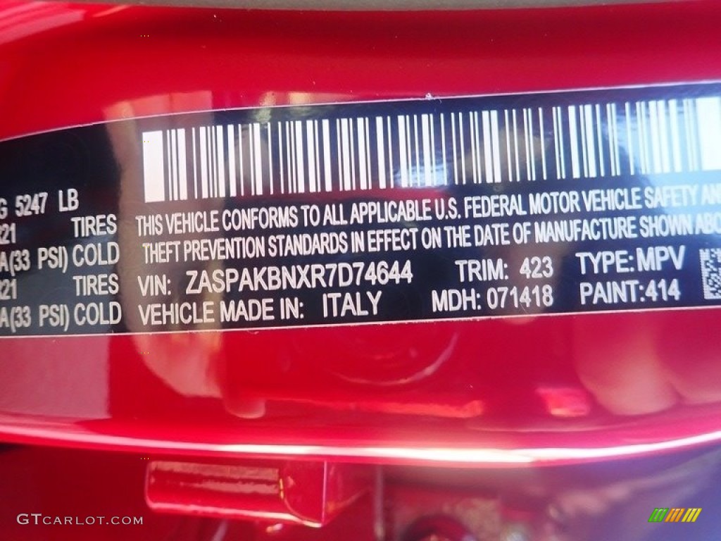 2024 Stelvio Color Code 414 for Alfa Rosso (Red) Photo #146659809