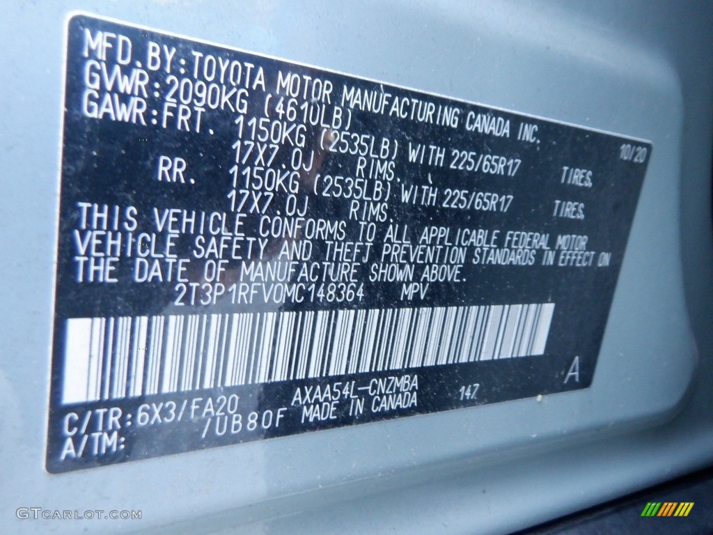 2021 RAV4 Color Code 6X3 for Lunar Rock Photo #146660652