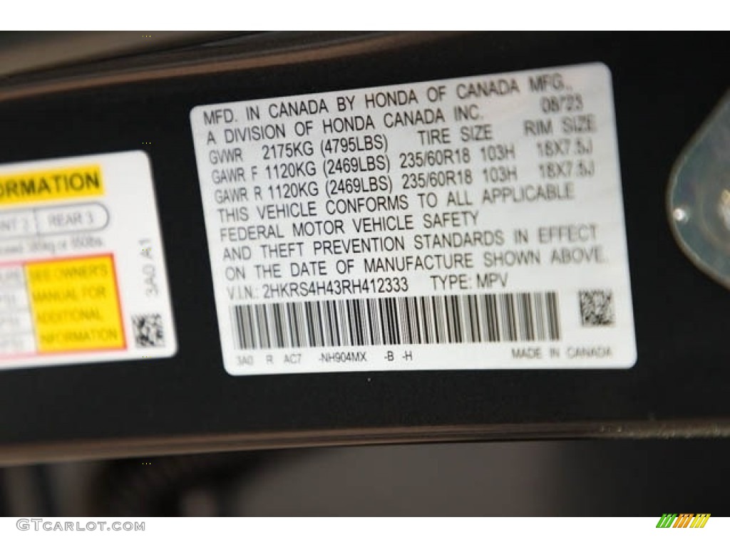 2024 Honda CR-V EX AWD Color Code Photos