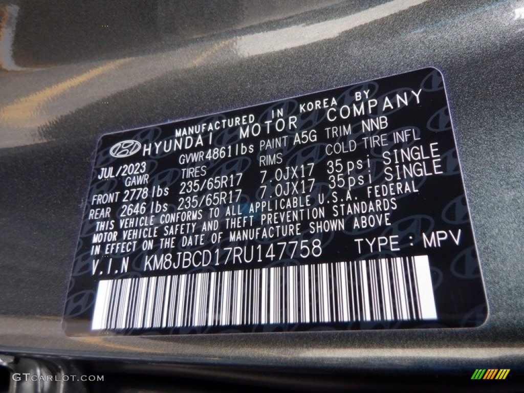 2024 Tucson Blue Hybrid AWD - Amazon Gray / Black photo #32