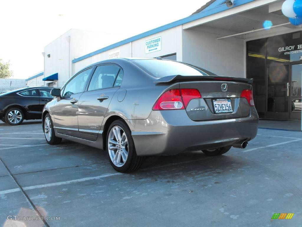 2007 Civic Si Sedan - Galaxy Gray Metallic / Black photo #7