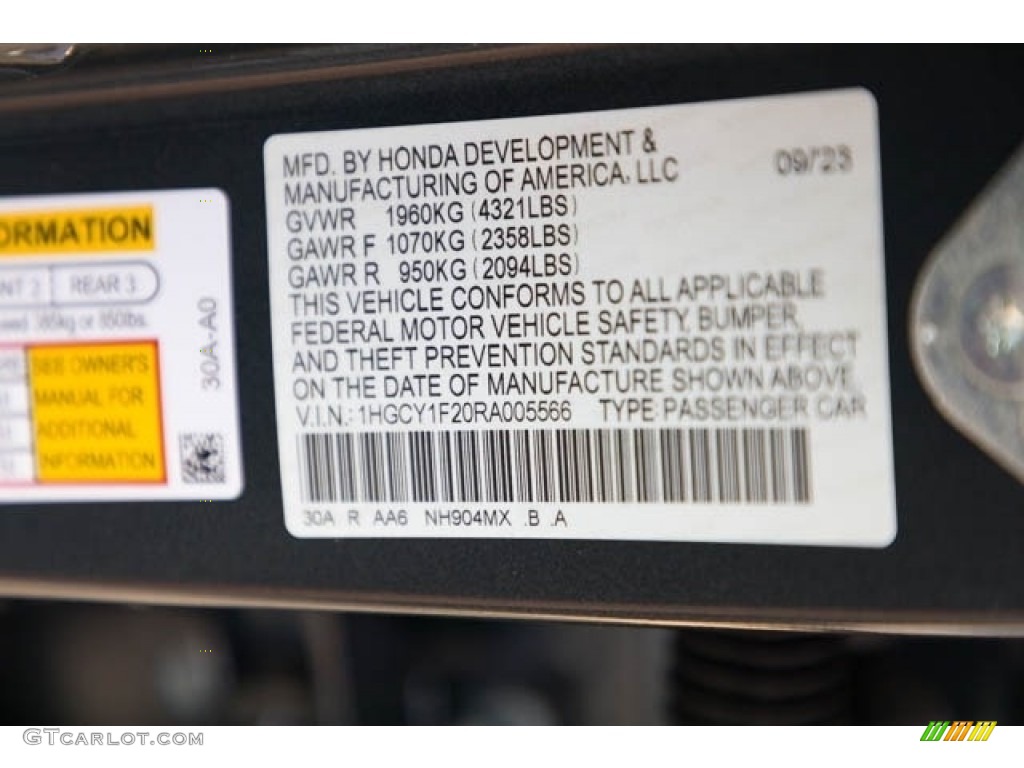 2024 Accord Color Code NH904MX for Meteorite Gray Metallic Photo #146661564