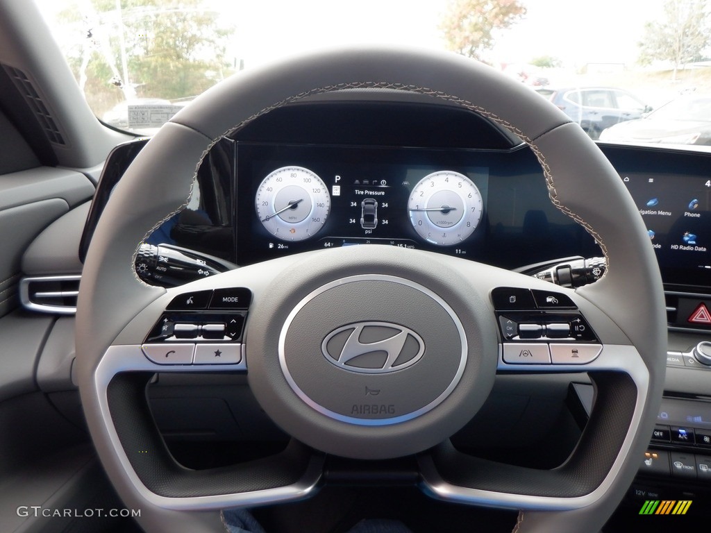 2024 Hyundai Elantra SEL Gray Steering Wheel Photo #146661616