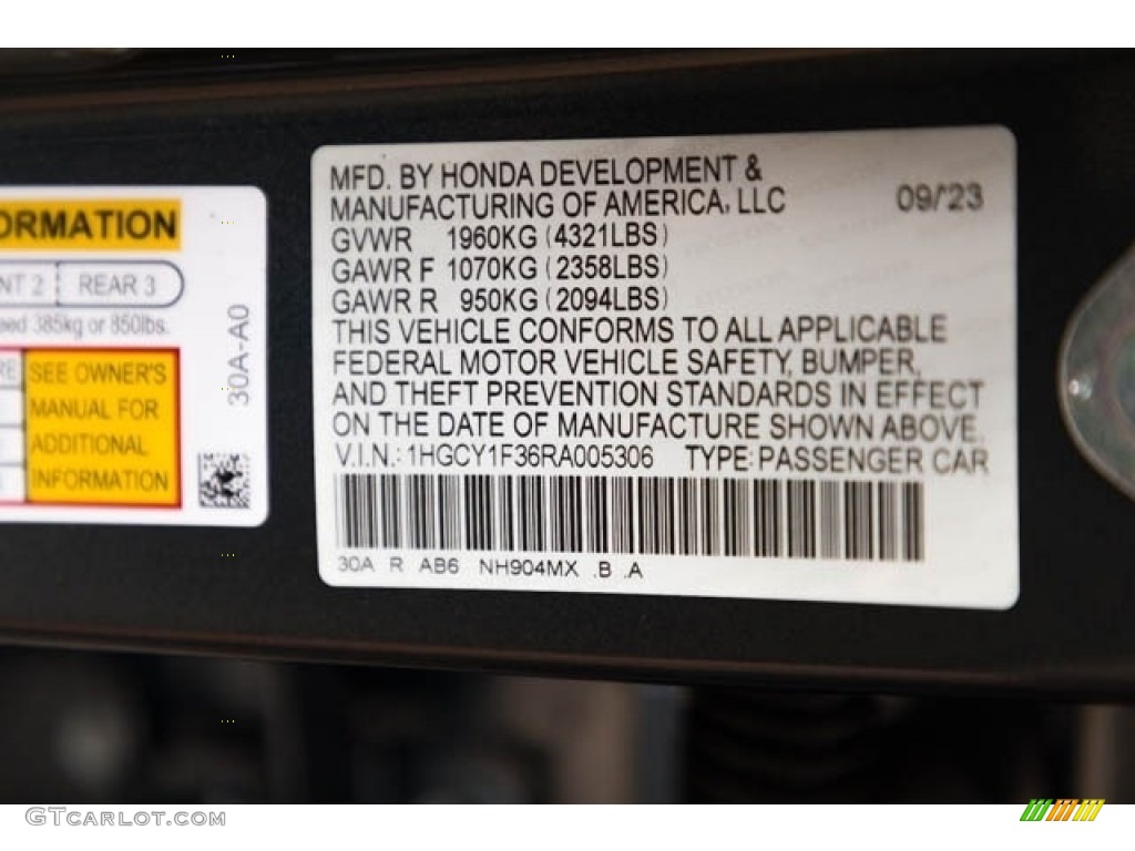 2024 Honda Accord EX Color Code Photos