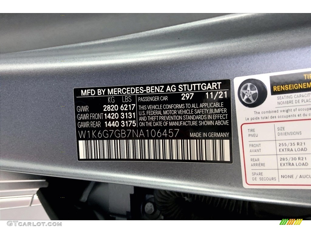 2022 Mercedes-Benz S 580 4Matic Sedan Color Code Photos