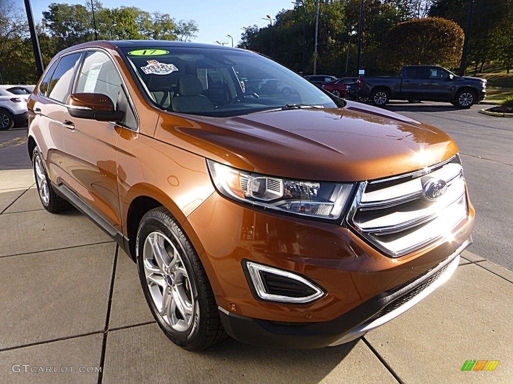 2017 Edge Titanium AWD - Canyon Ridge Metallic / Ceramic photo #8