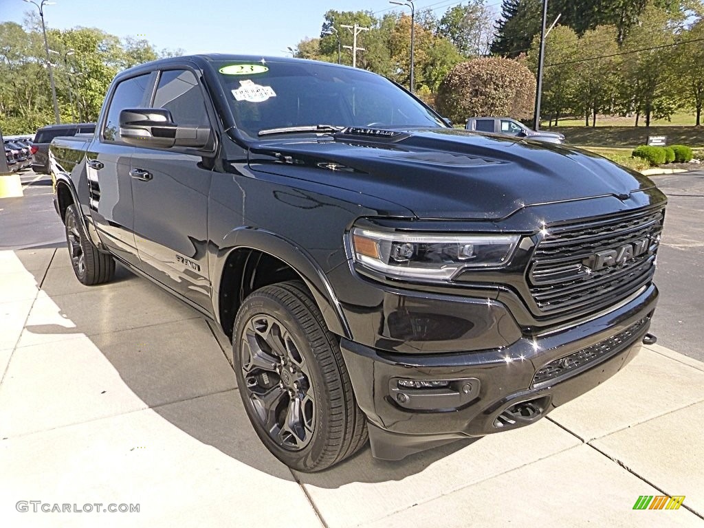 Diamond Black Crystal Pearl 2023 Ram 1500 Limited Night Edition Crew Cab 4x4 Exterior Photo #146665862