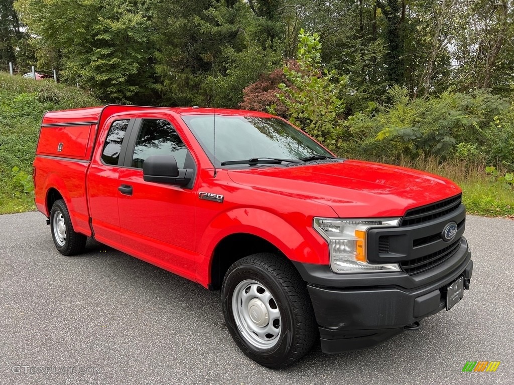 2019 F150 XL SuperCab 4x4 - Race Red / Earth Gray photo #4