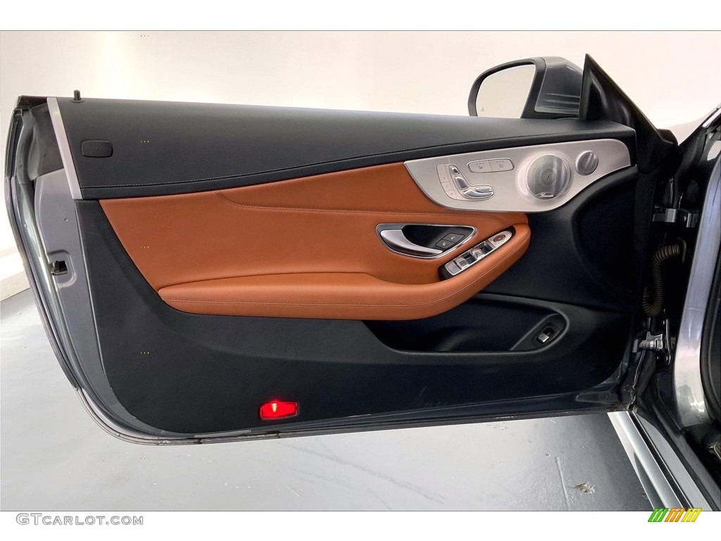 2017 Mercedes-Benz C 300 Cabriolet Saddle Brown/Black Door Panel Photo #146667917