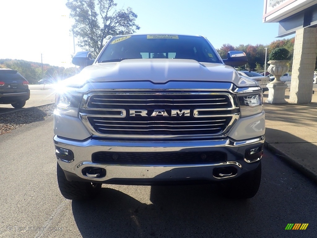 2022 1500 Laramie Crew Cab 4x4 - Bright White / Mountain Brown/Light Frost Beige photo #6