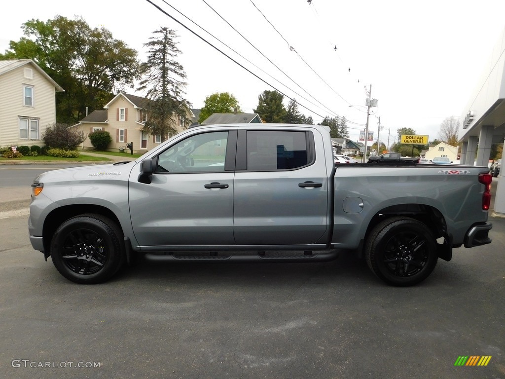 Sterling Gray Metallic 2024 Chevrolet Silverado 1500 Custom Crew Cab 4x4 Exterior Photo #146668666