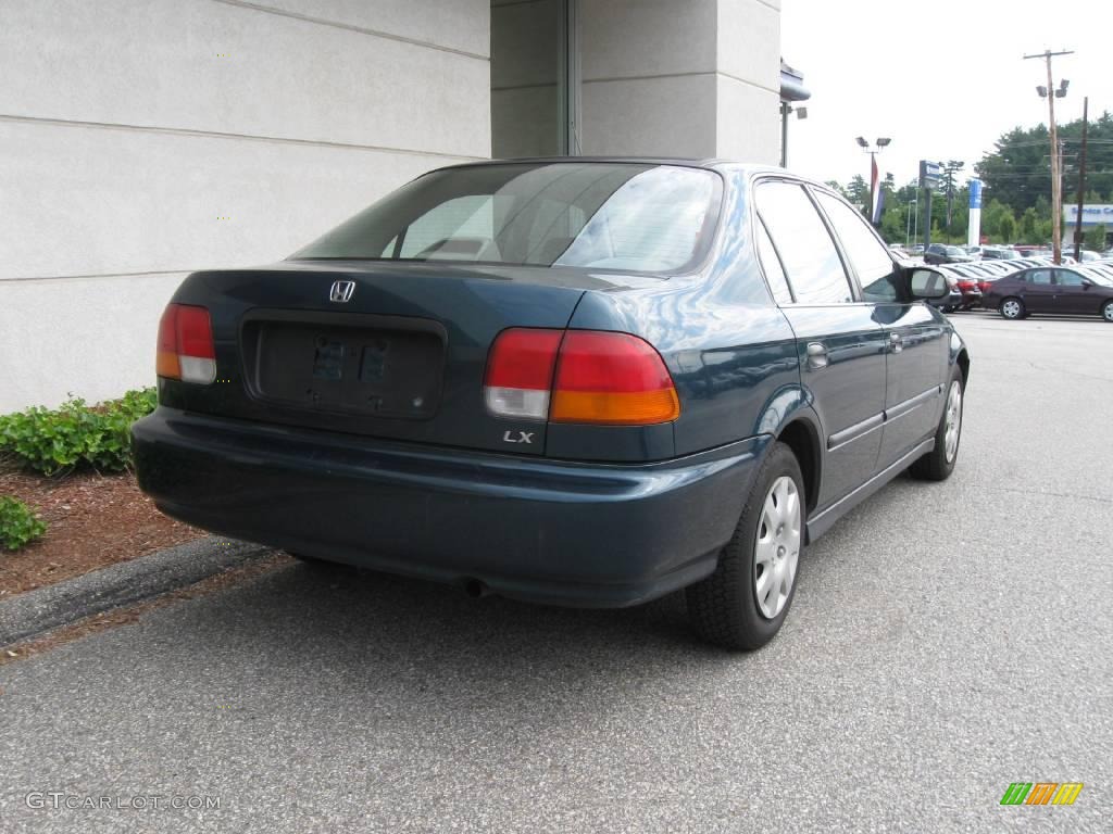 1998 Civic LX Sedan - Dark Green Pearl Metallic / Beige photo #3