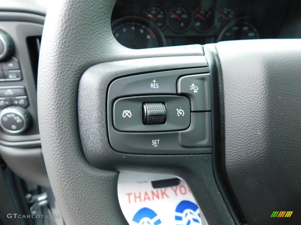 2024 Chevrolet Silverado 1500 Custom Crew Cab 4x4 Jet Black Steering Wheel Photo #146668976