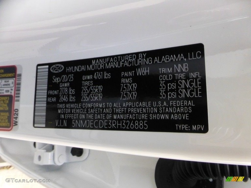 2024 Hyundai Tucson Limited AWD Color Code Photos