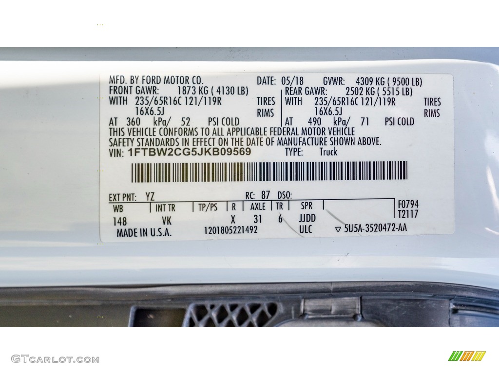 2018 Transit Van 350 MR Long - Oxford White / Pewter photo #30