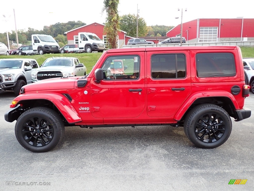 Firecracker Red 2024 Jeep Wrangler 4-Door Sahara 4xe Hybrid Exterior Photo #146671484