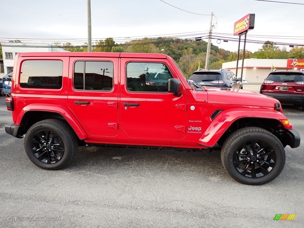 Firecracker Red 2024 Jeep Wrangler 4-Door Sahara 4xe Hybrid Exterior Photo #146671628