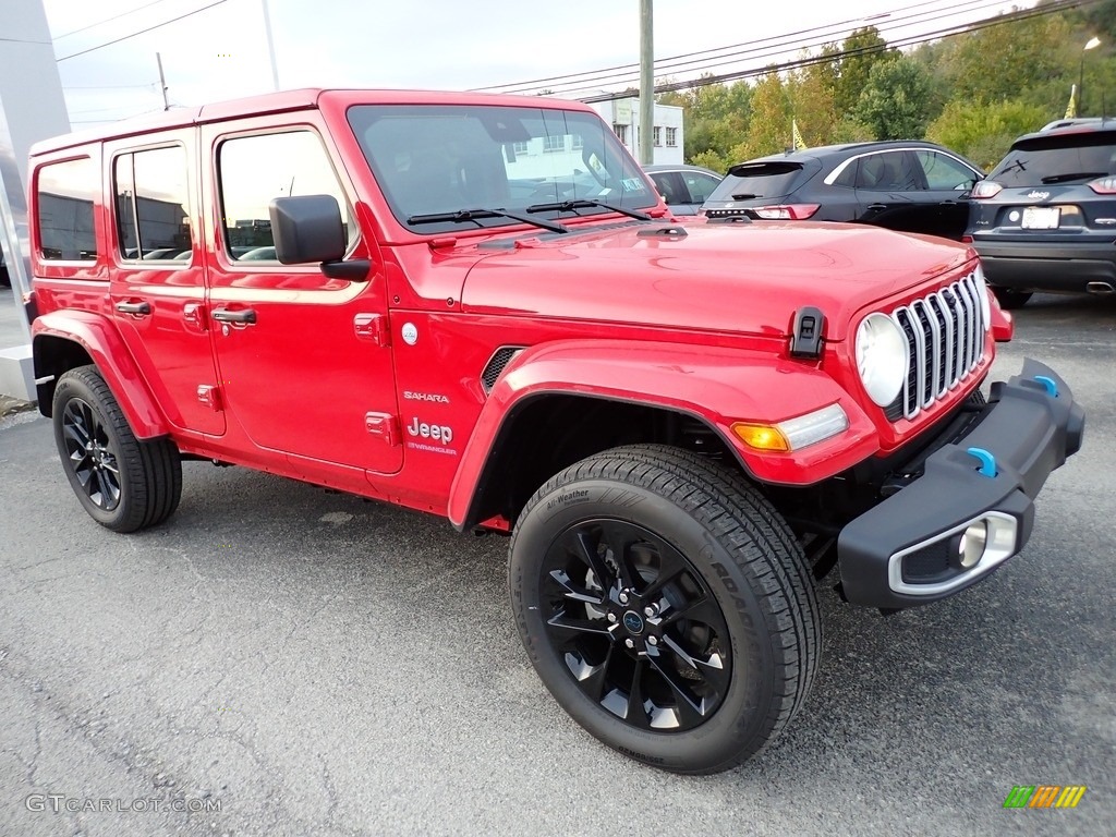 Firecracker Red 2024 Jeep Wrangler 4-Door Sahara 4xe Hybrid Exterior Photo #146671658