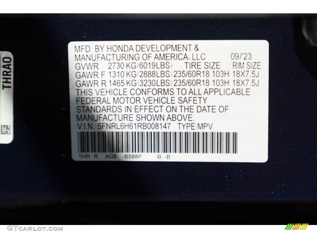 2024 Odyssey EX-L - Obsidian Blue Pearl / Gray photo #38