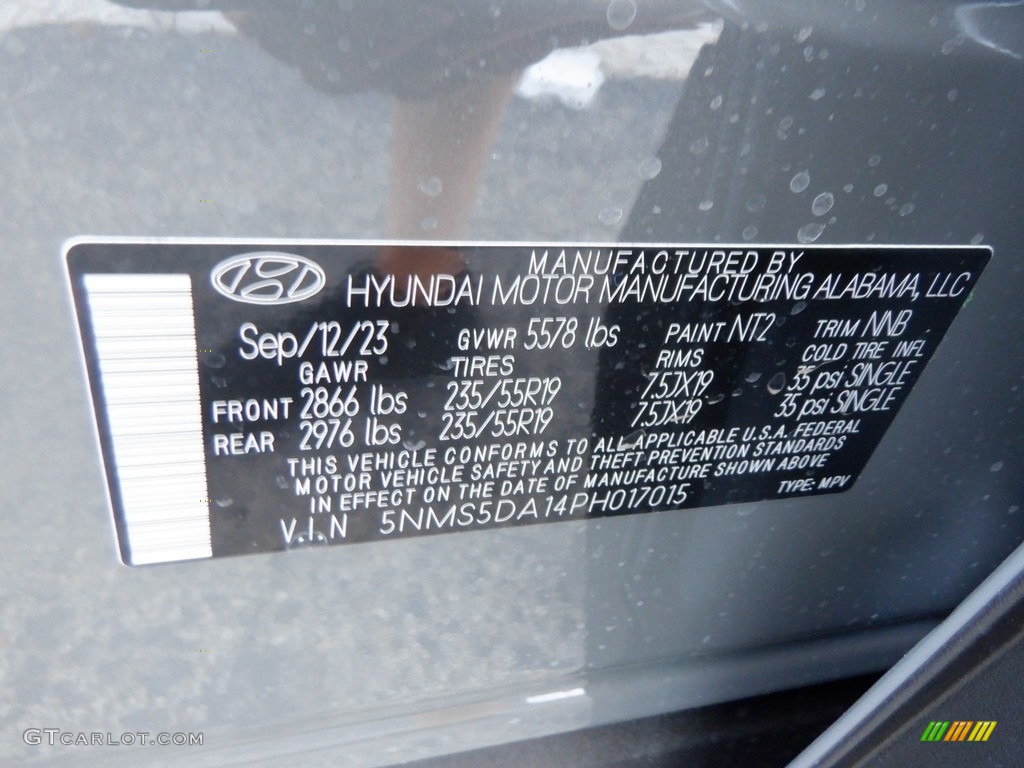 2023 Santa Fe Hybrid Limited AWD - Hampton Gray / Black photo #31