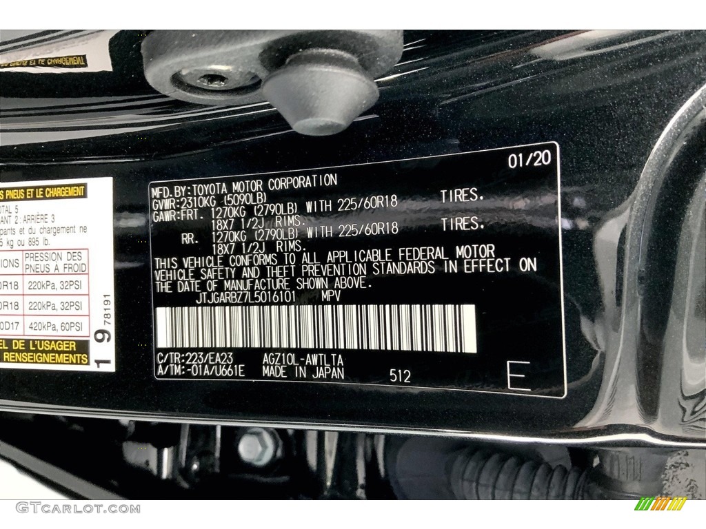 2020 NX Color Code 223 for Caviar Photo #146675102