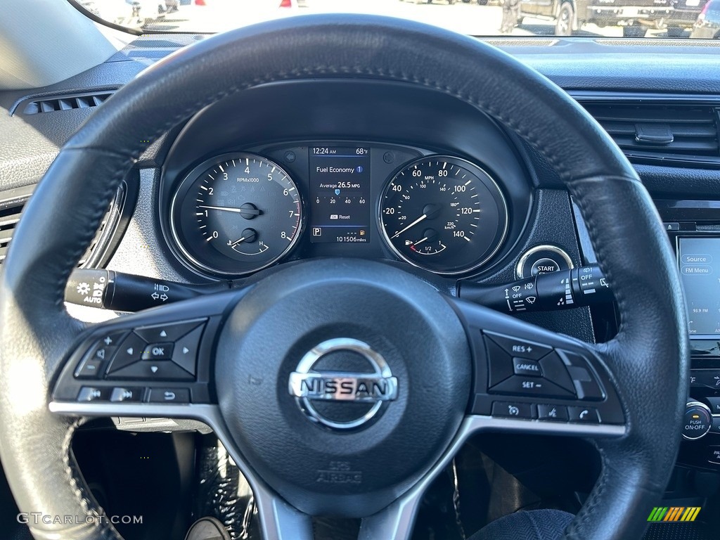 2019 Nissan Rogue SV Charcoal Steering Wheel Photo #146676684
