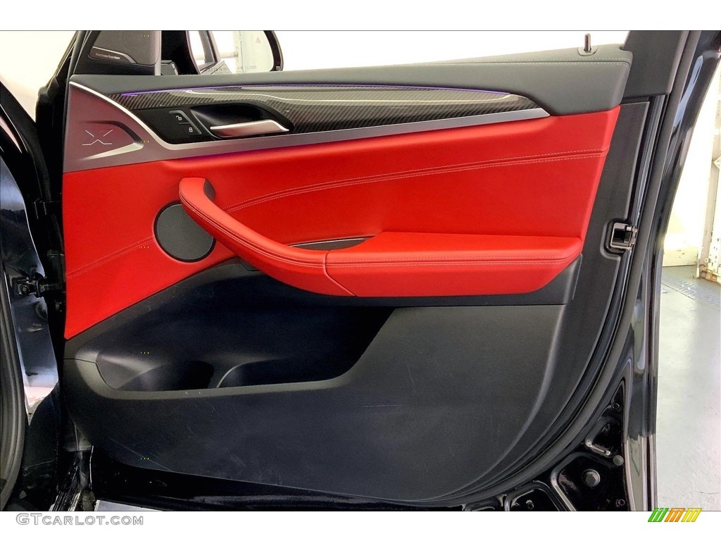2020 BMW X3 M Competition Sakhir Orange/Black Door Panel Photo #146680479