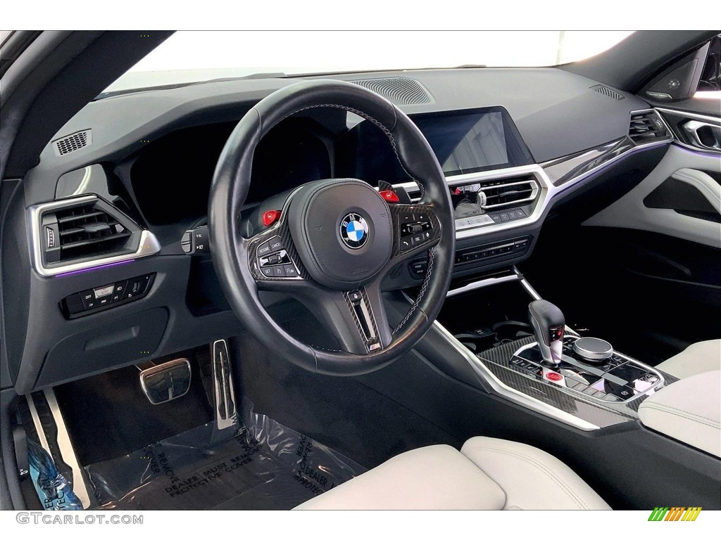2021 BMW M4 Competition Coupe Silverstone/Black Dashboard Photo #146681246