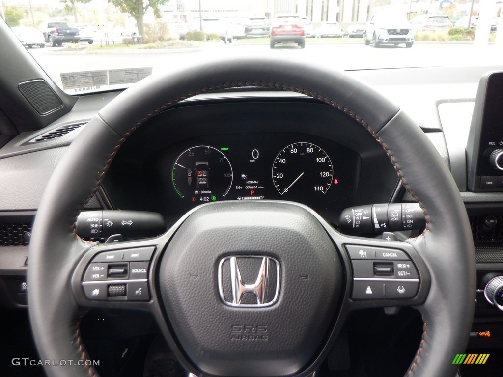 2023 Honda CR-V Sport AWD Hybrid Black Steering Wheel Photo #146681405