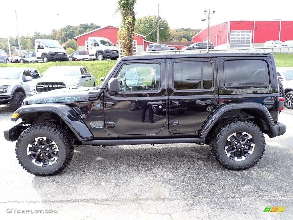 Black 2024 Jeep Wrangler 4-Door Rubicon X 4xe Hybrid Exterior Photo #146681720