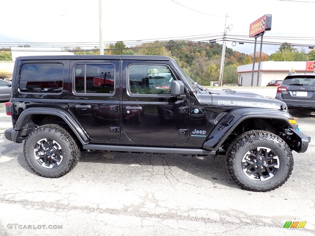Black 2024 Jeep Wrangler 4-Door Rubicon X 4xe Hybrid Exterior Photo #146681840
