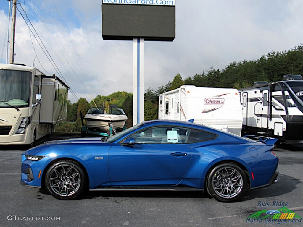 Atlas Blue Metallic 2024 Ford Mustang GT Premium Fastback Exterior Photo #146683211
