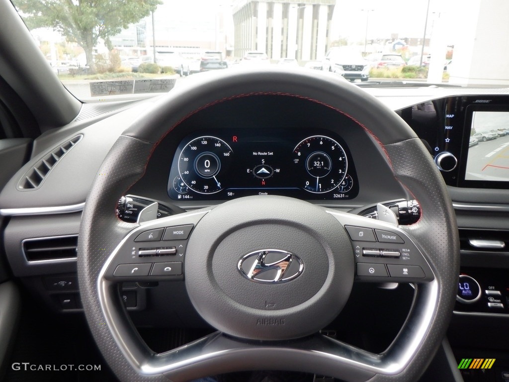 2020 Hyundai Sonata SEL Plus Black Steering Wheel Photo #146683490