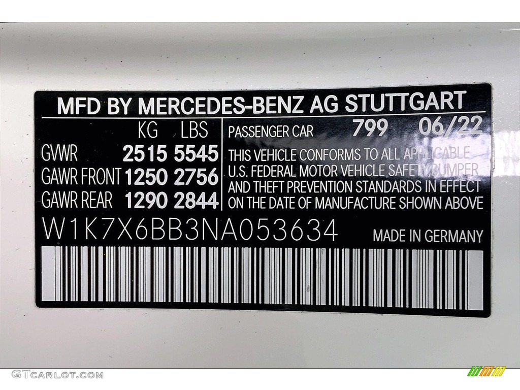 2022 Mercedes-Benz AMG GT 53 Color Code Photos