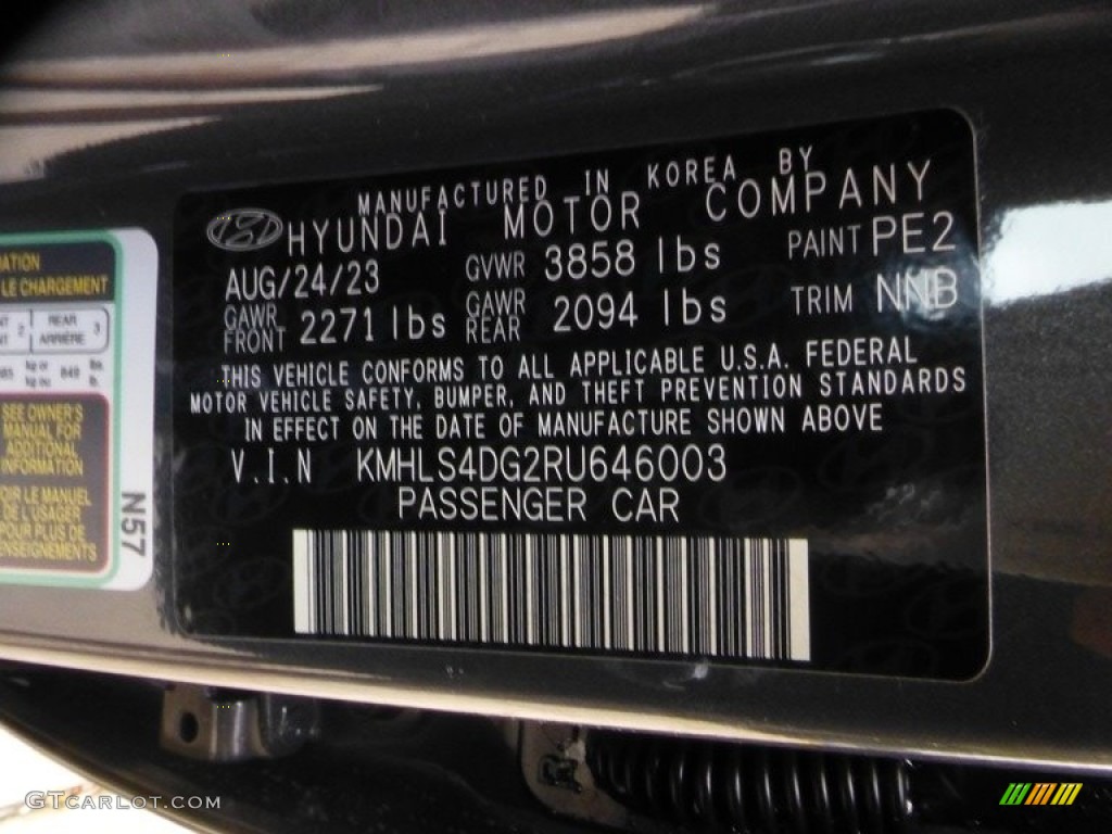 2024 Elantra Color Code PE2 for Ecotronic Gray Photo #146683553