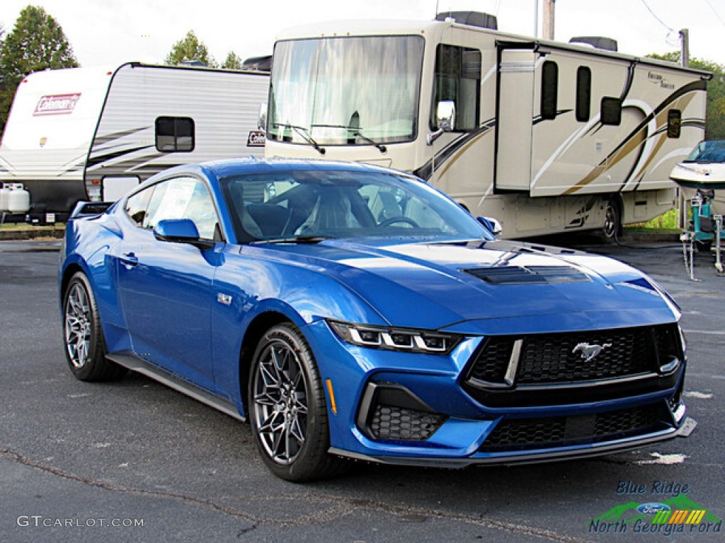 Atlas Blue Metallic 2024 Ford Mustang GT Premium Fastback Exterior Photo #146683656