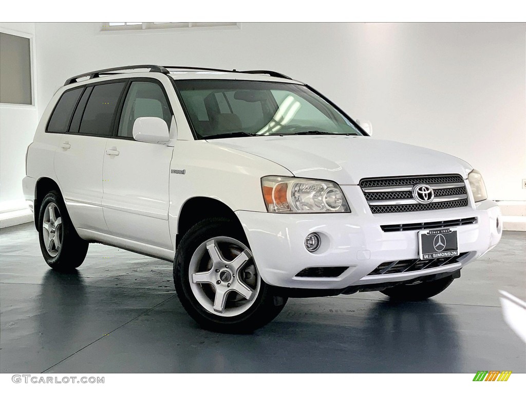 2006 Highlander Hybrid Limited - Super White / Ivory Beige photo #33