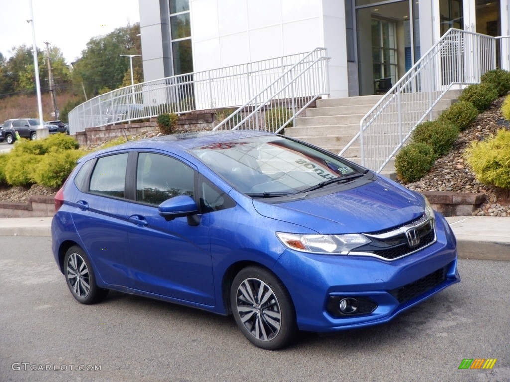 Aegean Blue Metallic 2019 Honda Fit EX Exterior Photo #146686359